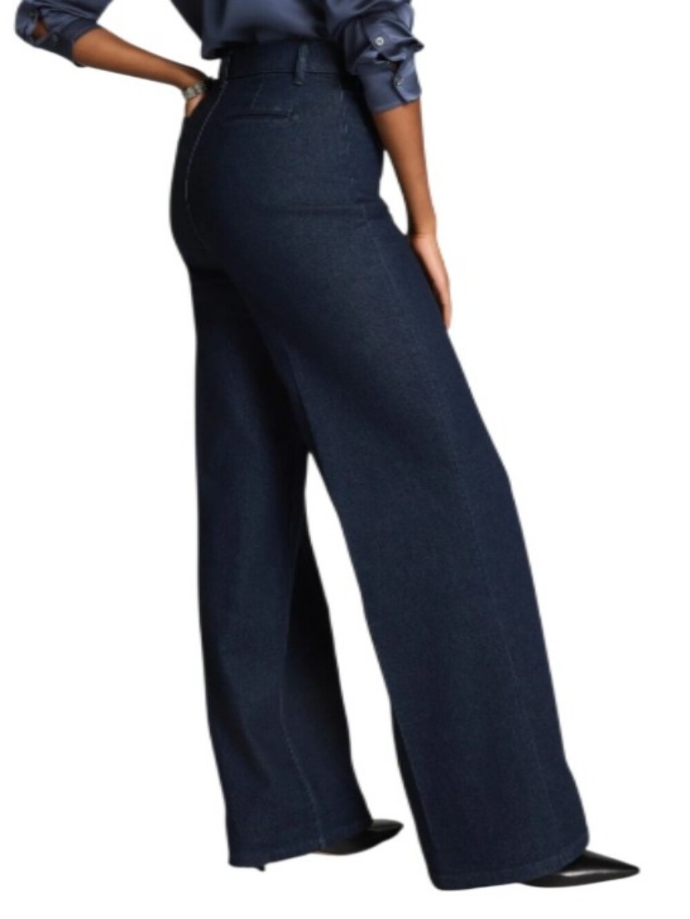 Spanx Wide-Leg High-Rise Trouser Denim Jeans-NWT - Picture 2 of 14